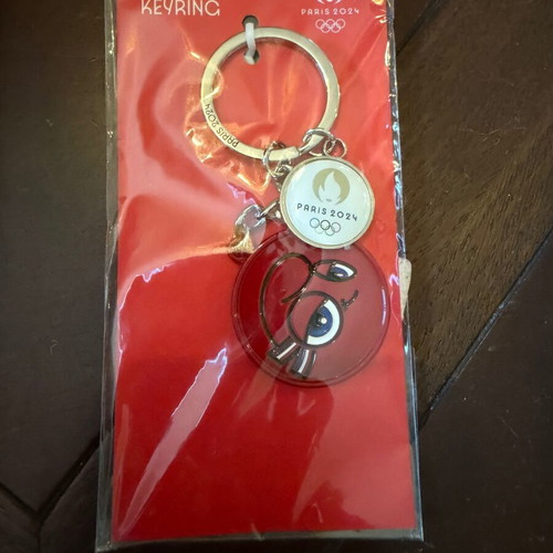 Olympic Games Paris 2024 Keychain new, red with mascot