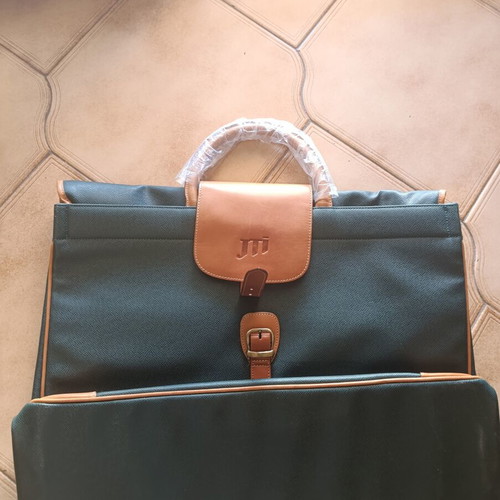 JTI Leather Professional Handbag new, dark green with vintage details