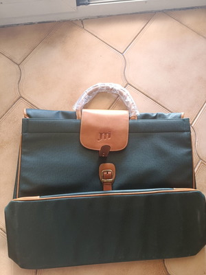 JTI Leather Professional Handbag new, dark green with vintage details