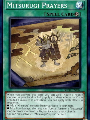 Mitsurugi Prayers Spell Card Yu-Gi-Oh!