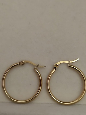 Gold stainless steel hoop earrings, Anna fine jewellery