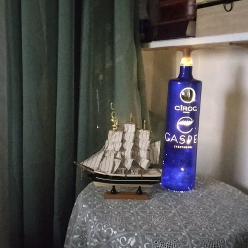 Decorative bottle with lights, height 42 cm