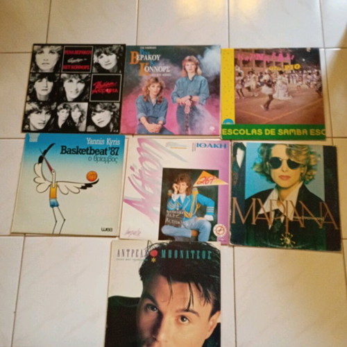 Greek vinyl records used, 69 pieces, laiko repertoire