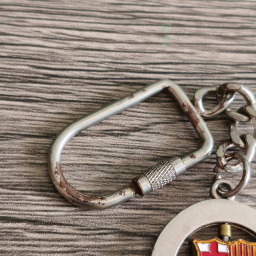 FCB Barcelona keychain vintage used with rotating emblem