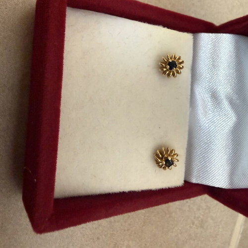 Gold earrings 14 carat, stamped 585