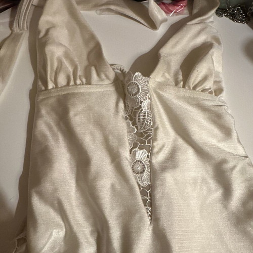 White one-piece swimsuit with lace like new