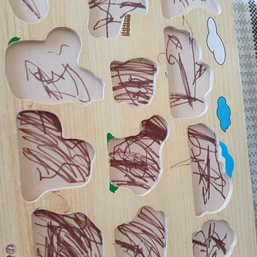 Wooden farm animal puzzle used