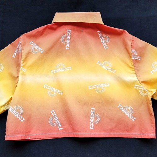 Fiorucci cropped summer shirt new, size M, orange and yellow