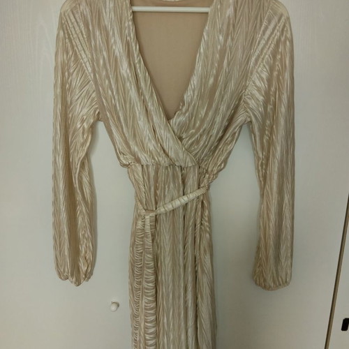 Dress new one size in golden beige cream shade