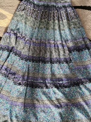 Boho maxi skirt and off-shoulder top Stamatina Tsimtsili colorful set like new Small