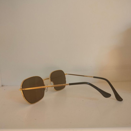 Sunglasses with thin gold frame like new, brown lenses