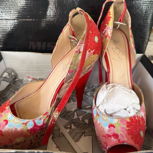 Miss Sixty high-heeled sandals used with cork multicolor floral