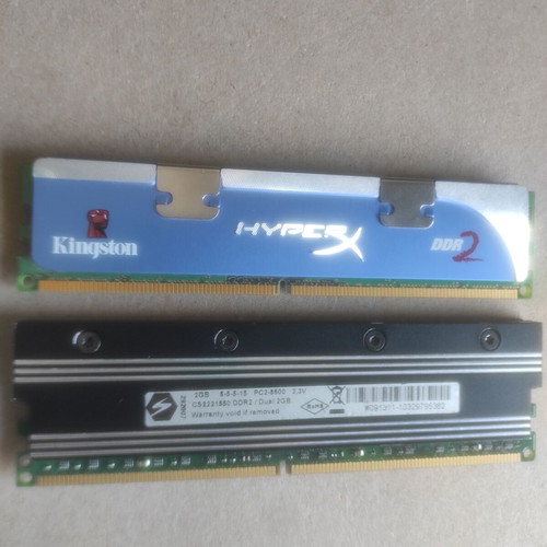 DDR2 RAM 2GB (2x1GB) 1066MHz PC2-8500 Kingston HyperX & Cellshock used with extra cooler