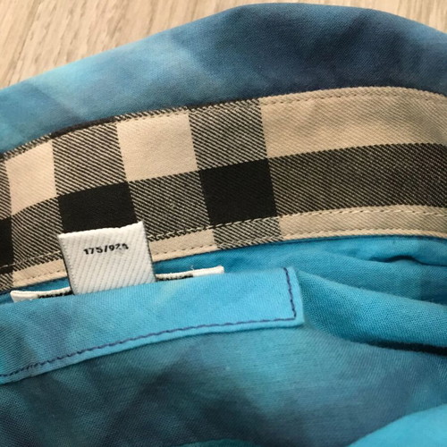 Burberry unisex tie-dye long-sleeve shirt S with vintage check details