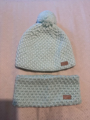 Hat and headband set turquoise with warm lining new