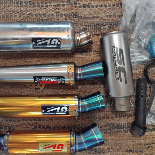 51mm motorcycle exhausts, various models with mountings