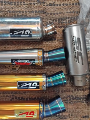 51mm motorcycle exhausts, various models with mountings