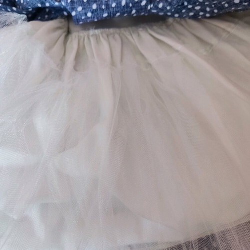 Children's dress blue with guipure lace and tulle new 4-5 years