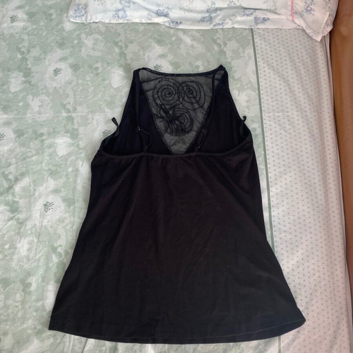 Vintage black Raxevsky top new with rhinestones, viscose, size L