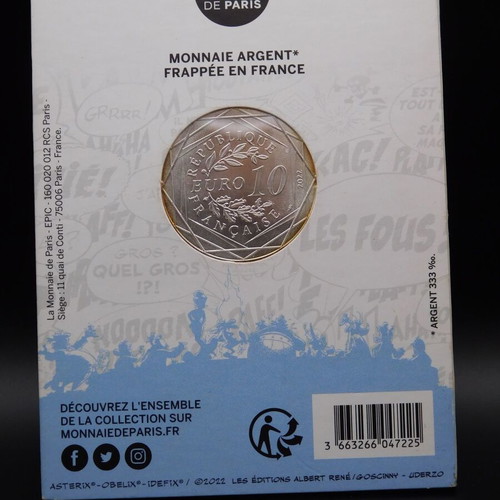 Asterix 10 Euro Silver Coin 2022 Irrévérence Monnaie de Paris