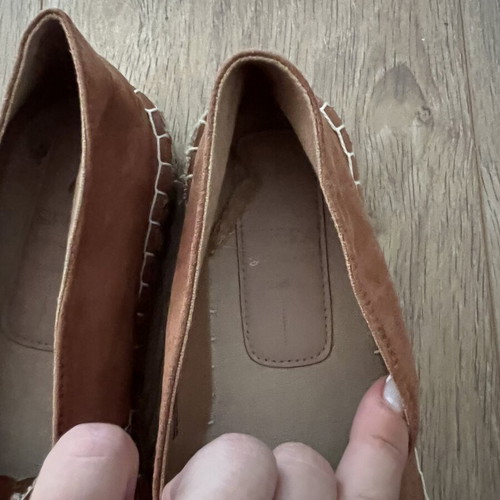 Espadrilles Arena terracotta suede like new, perforated design
