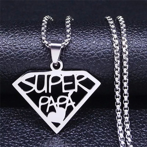 Super Papa necklace stainless steel new