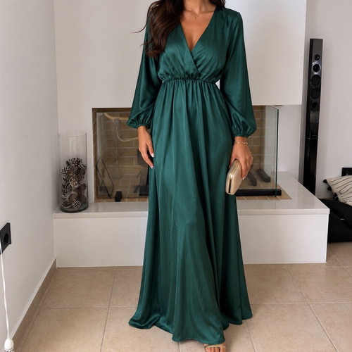 Mia Moda σμαραγδί μάξι φόρεμα one size σαν καινούργιο