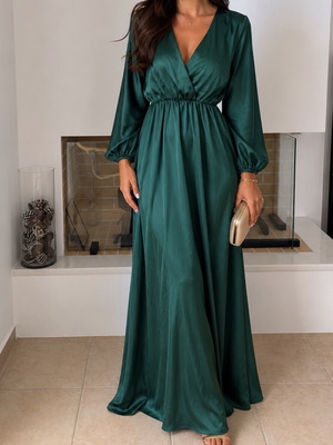 Mia Moda emerald maxi dress one size like new
