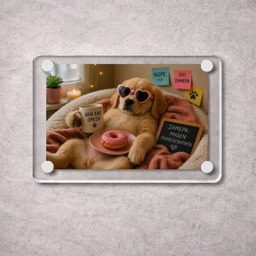 Acrylic fridge magnet "Zero Productivity" new