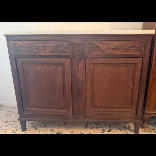 Antique buffet with marble top used