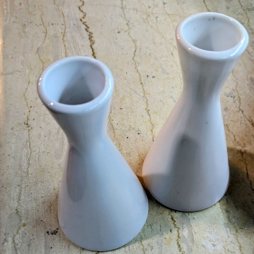 Porcelain Ionia mini vases and candle holders set of 2, like new