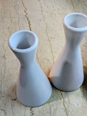 Porcelain Ionia mini vases and candle holders set of 2, like new
