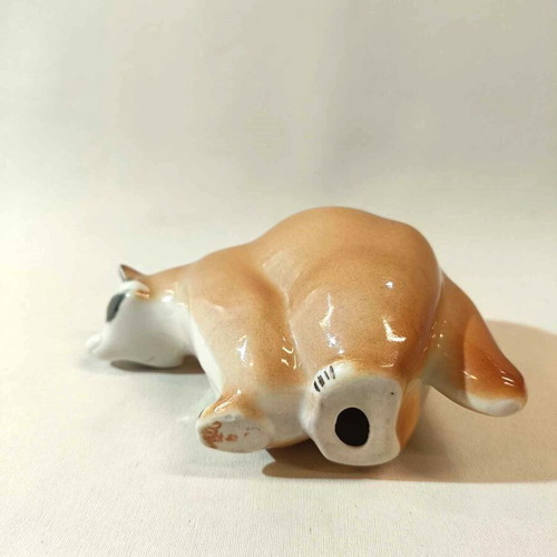 Lomonosov handmade decorative raccoon figurine like new porcelain