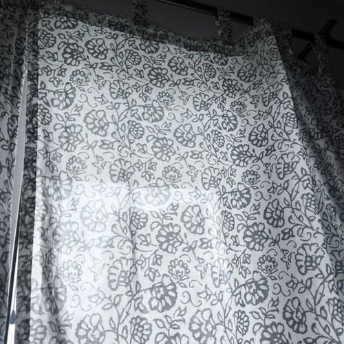 IKEA Mjolkort curtains 2 panels like new, floral blue white