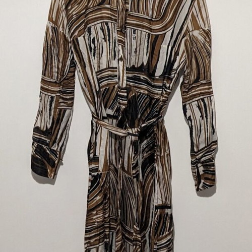 Lady Manhattan silk dress like new, brown and black, size L
