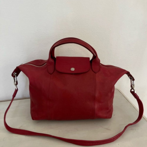 Longchamp Pliage bag model M used, red crossbody