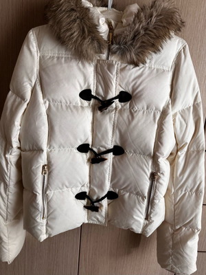 Puffer jacket Juicy Couture με κουκούλα και συνθετική γούνα, σαν καινούργιο, μπεζ