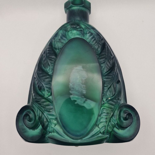 František Halama Art Deco liqueur set malachite glass like new