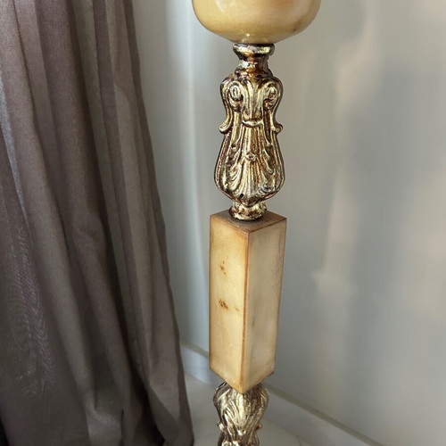 Vintage baroque floor lamp used, 1.46 m tall, three arms