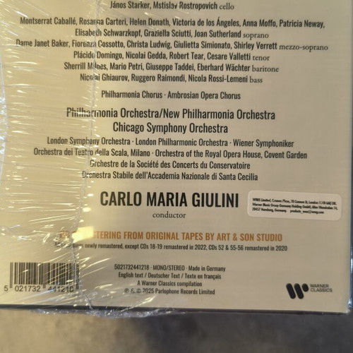 Carlo Maria Giulini Remastered Complete Studio 60 CD set new, classical