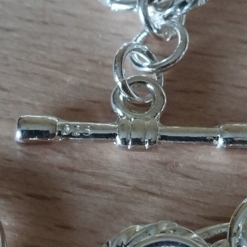 Solid unisex silver bracelet, 19 cm length