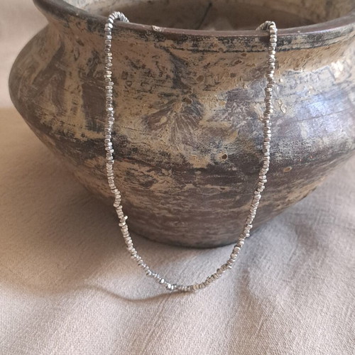 Silver 925 necklace with irregular 2.5 mm beads, Pure Form Collection
