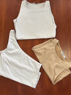 Set of three tops, two Stradivarius and one Zara bodysuit, like new
