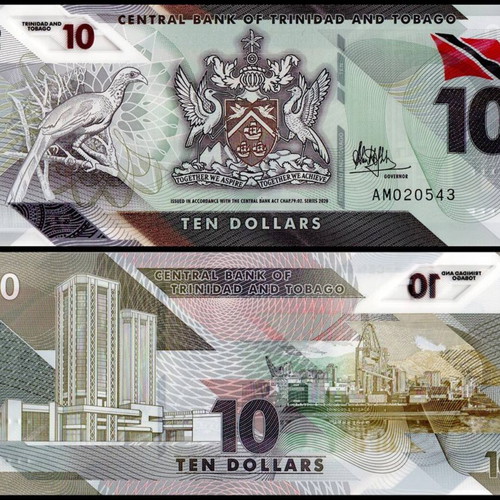 Trinidad and Tobago 10 Dollars 2020 Polymer banknote new