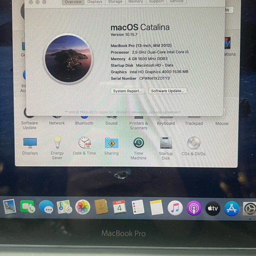 Apple MacBook Pro mid 2012 used, i5 2.5GHz, 4GB RAM, 500GB storage