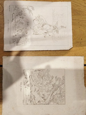 Set of 2 engravings used