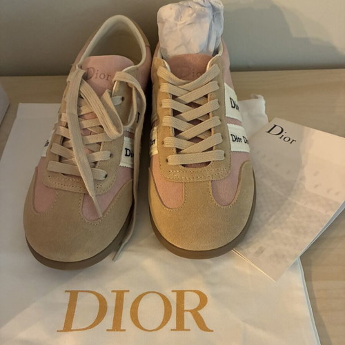Dior ribbon sneakers new, beige and pink, size 40