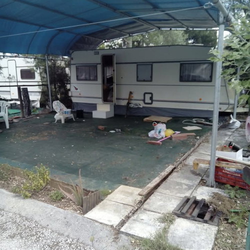 Bürstner 5407tl 1993 caravan with tent and metal frame