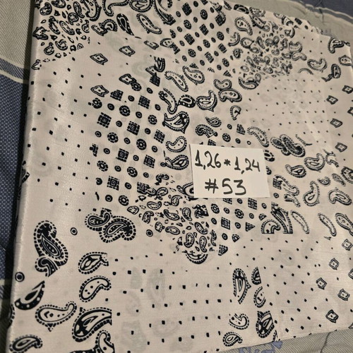 Sewing fabric new, black and white remnant, slightly shiny
