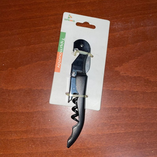 Spring black waiter corkscrew